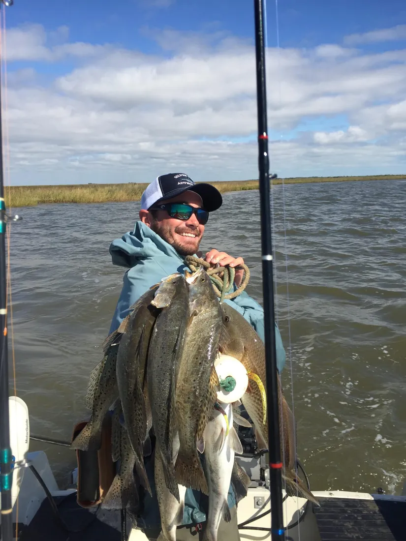 Angler with a Galveston Bay catch