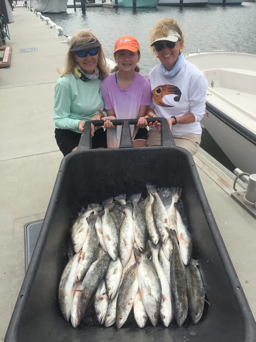 Fishing party at the marina